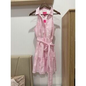 NWT Lilly Pulitzer Women 10 Mandevilla Baby Spring Seersucker Pink Shirtdress